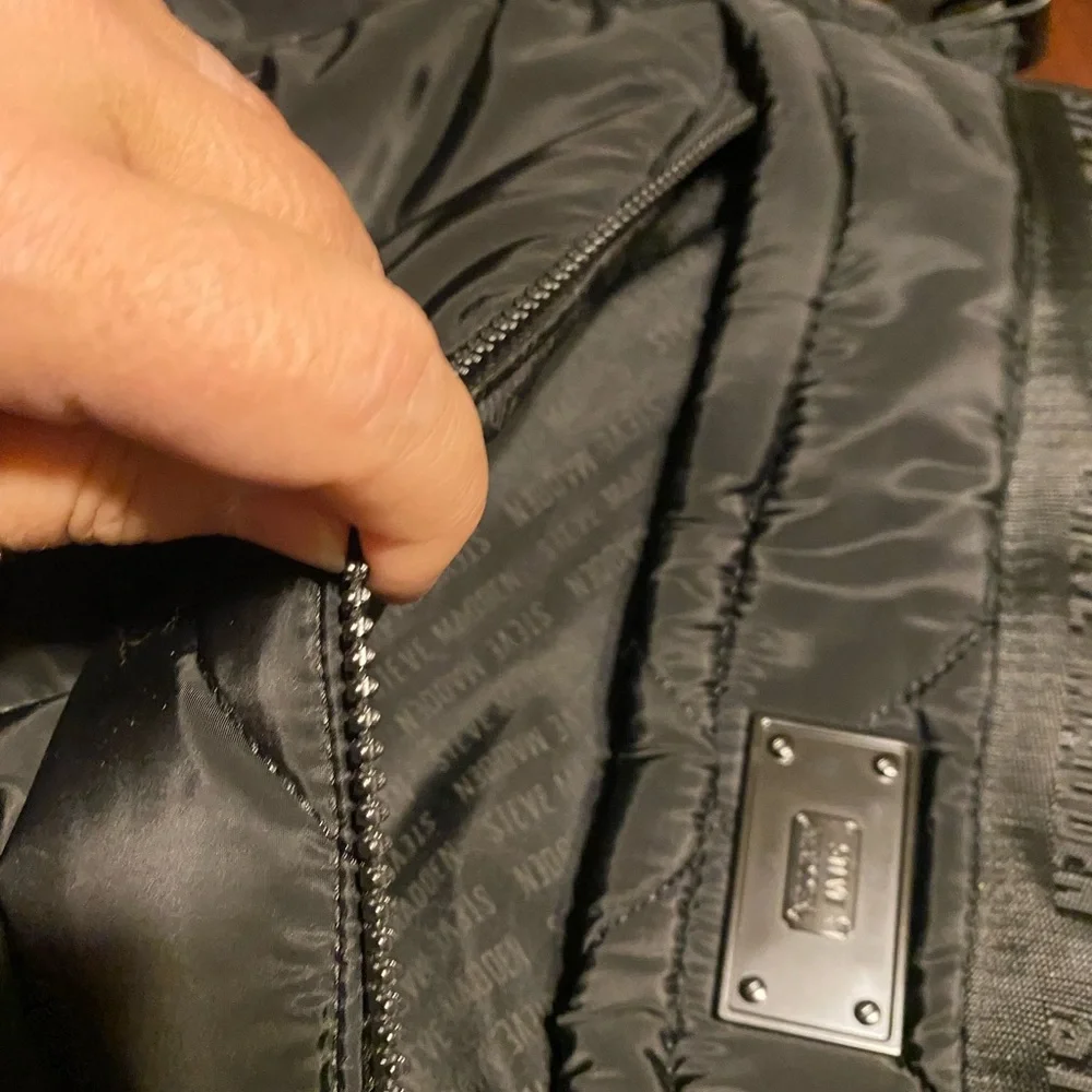 Steve Madden Quilted Black Duffel Bag